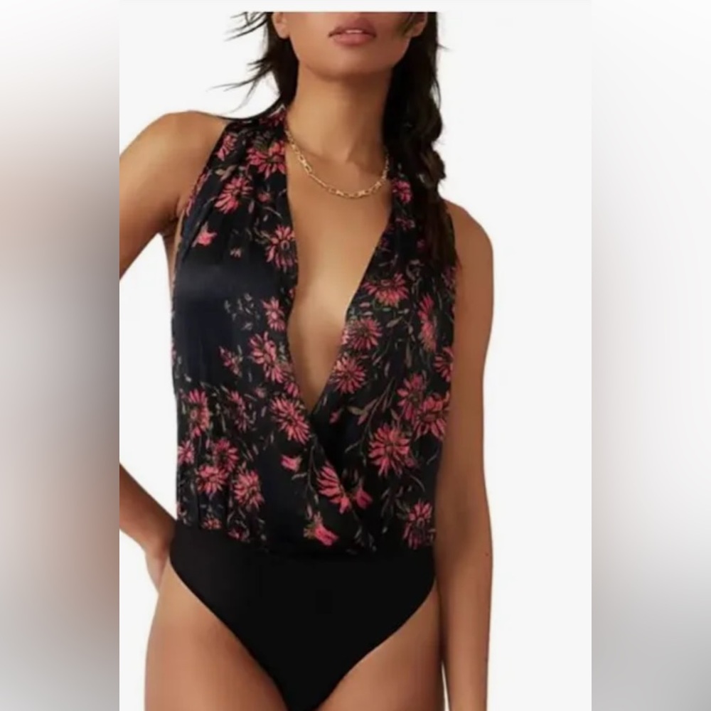Intimately Free People “There She Goes” halter-neck printed bodysuit Small